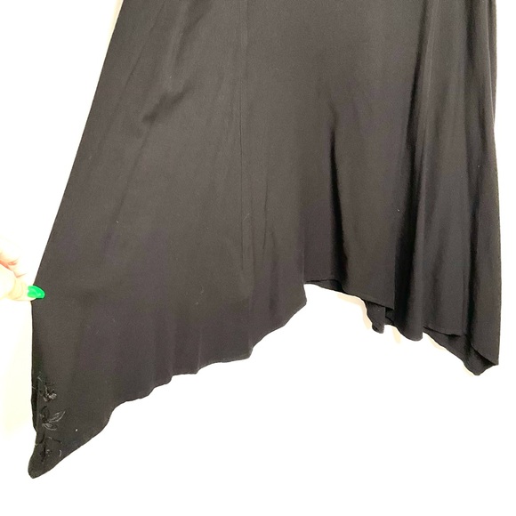 Holy Clothing Witchy Asymmetric Black Embroidered Dress Womens SZ L Gothgrunge - Picture 5 of 7